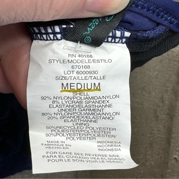 NWT Aqua Green High Neck Blue Crochet One Piece Swimsuit size Medium - Picture 10 of 16